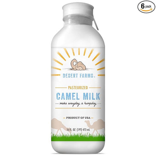 Organic Fresh Frozen Camel Milk - Fresh Flavor with Health Benefits - Pure & Natural Grade A -Allergen Free Milk from Healthy Camels in Midwest - Made In The USA [6 Pack]