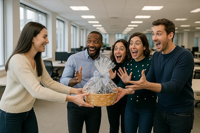 Handcrafted Gift Basket with Chocolates, Cookies, Snacks & Candy. Perfect for Birthdays, Sympathy, Holidays, Clients & Thank You Gifts (Premium: $99.99, Holiday - Neutral)