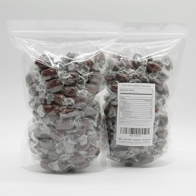 ROOT BEER BARRELS Hard Candy 2 lb – Bulk Bag, Old Fashioned Candies, Original Flavor, Individually Wrapped (132 Pieces)