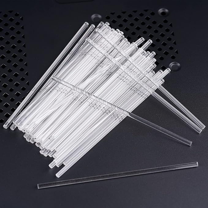 LSYGXYZ 50 Pieces Acrylic Lollipop Sticks, Clear Cake Pops for Candy Dessert Chocolate Handmade DIY, 6 Inch(3mm Diameter)
