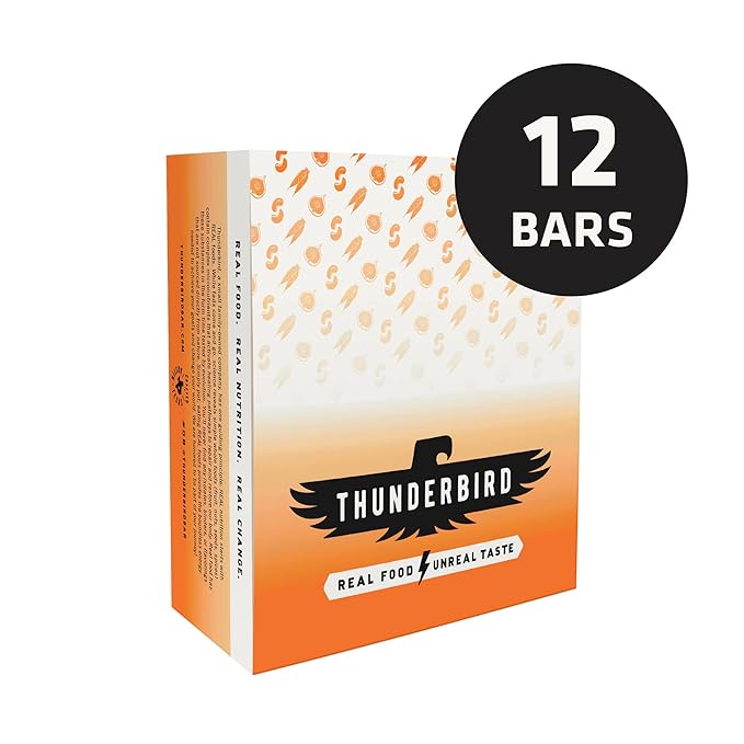 Thunderbird Real Food Energy Bars, Bar Cashew Fig Carrot, 1.7 Ounce, Fruit & Nut Nutrition Bars - No Added Sugar, Grain and Gluten Free, Non-GMO, 12 Pack