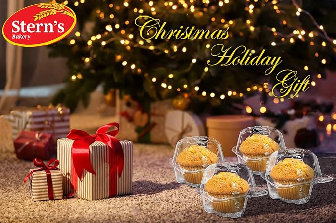Fresh Bakery Muffins | Corn Muffins | 4 Individually Wrapped Muffins Included | Delicious Coffee Cake | 4 oz Per Muffin | Stern’s Bakery