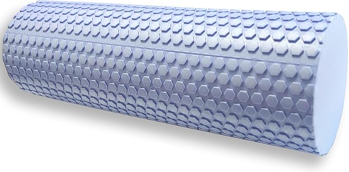 EVA Massage Roller, Recovery Foam Roller, Medium Density Light Blue Trigger Point Massage Roller for Deep Tissue Excercise, Physical Therapy, Muscle Restoration, 12" X 4" Round