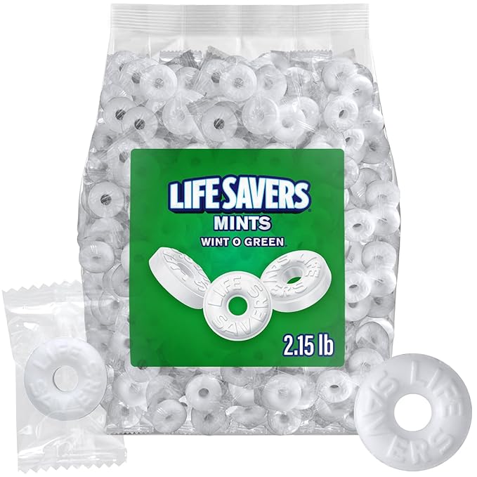 Wint O Green Hard Candy 2lb + 2oz Bulk Pack of Mints Individually Wrapped Bulk Mints for Parties and Events Ideal Wintermint Candy for Refreshing Breath and Enjoyable Snacking