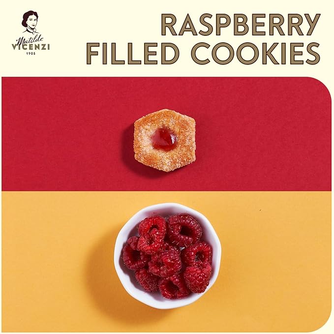 Tesoro Raspberry Filling by Pasticceria Matilde Vicenzi, Raspberry Cream Filled Puff Pastry Patisserie, Kosher Dairy, Made in Italy, 3.17oz (90g), 4-Pack