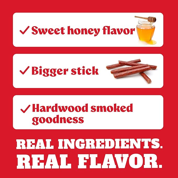 Old Wisconsin Yumbo Summer Sausage Snack Sticks, Ready to Eat, High Protein, Low Carb, Keto, Gluten Free, 20 Individually Wrapped 2oz Sticks, Honey Brown Sugar Turkey Flavor