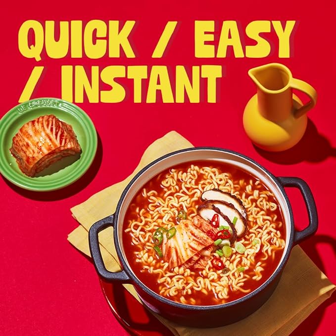 Instant Ramen Cup Noodles [ORIGINAL Kimchi | 6 CUPS/ Pack] – Healthy, Bold & Tangy | Korean Spicy Noodle Soup with Real Fermented Kimchi | No Artificial Additives/ Colors | 0 Trans Fat | Easy to Cook Meal or Snack - O’food
