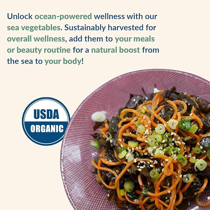 Maine Coast Sea Vegetables Organic Dulse Flakes | Seaweed Snacks | Rich in Iodine, Protein & Minerals | Harvested from North Atlantic | Great for Salads, Soup & Smoothies | 4 oz (Pack of 2)