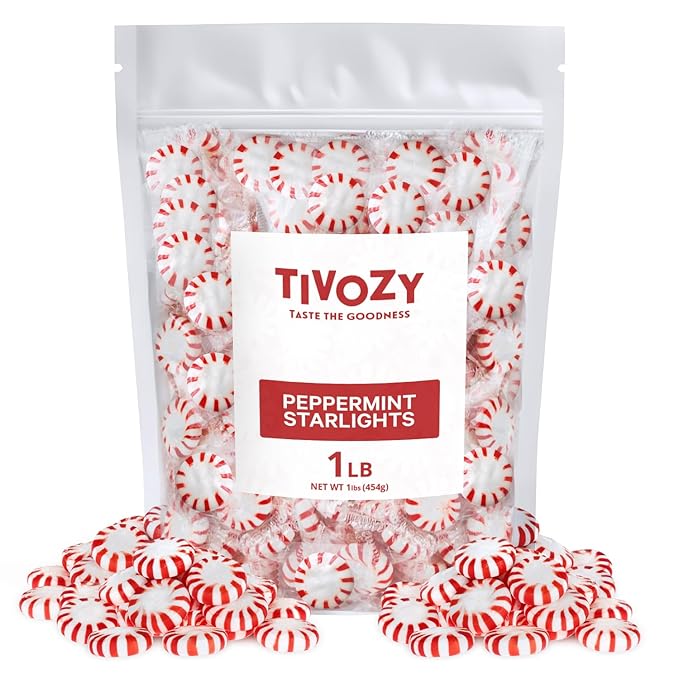 Starlight Peppermints Individually Wrapped Candy, 1 Pound Bulk Pack, Sweets for On the Go Refreshment, Perfect Peppermint Candy for Office.