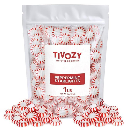 Starlight Peppermints Individually Wrapped Candy, 1 Pound Bulk Pack, Sweets for On the Go Refreshment, Perfect Peppermint Candy for Office.