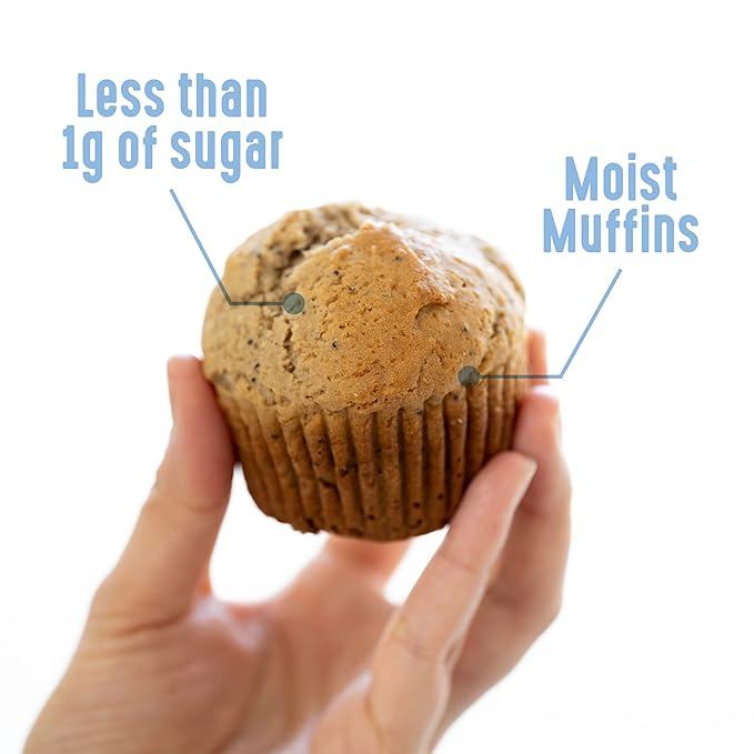 Lakanto Lemon Poppy Seed Muffin Mix - Sweetened with Monk Fruit Sweetener Allulose Erythritol, Easy to Make, Gluten Free, Nut Free, Fluffy, Snacks, Great Tasting - Lemon Poppy Seed (9.9 Oz)