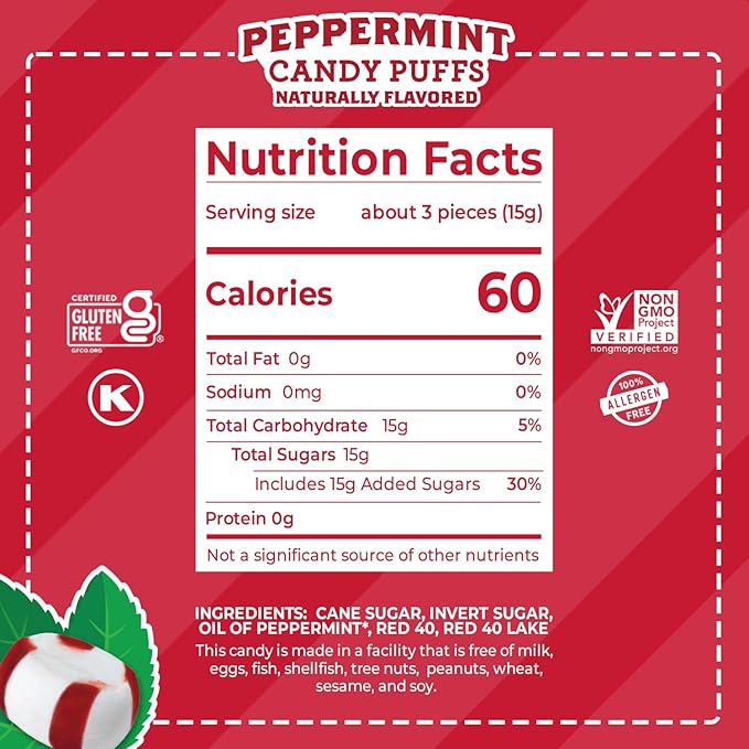 Red Bird Soft Peppermint Candy Mints, Bulk Candy Individually Wrapped, 46 oz Bag (Case of 6)