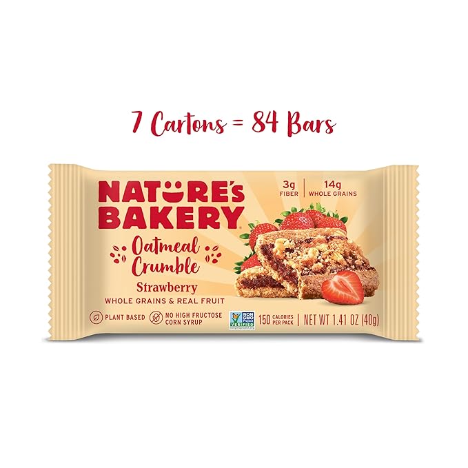 Nature’s Bakery Whole Wheat Fig Bars, Blueberry, Real Fruit, Vegan, Non-GMO, Snack bar, 6 Count (Pack of 6)