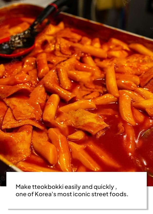 Korean Food Cooktok Tteokbokki sauce and rice cake Original, Stovetop Cooking (3packs, 1 Serving per Pack) | All in one, Rice Cakes and Seasoning Powders | Easy and Quick, Ready to Cook 추억의 국민학교 떡볶이