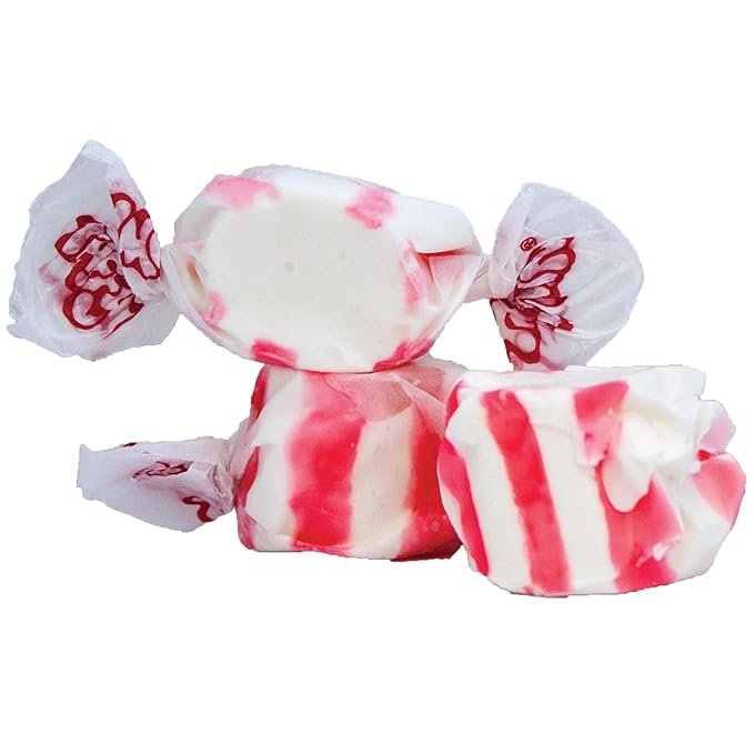 Peppermint Saltwater Taffy – 3 lb Bulk Bag, Soft & Chewy Gourmet Candy, Individually Wrapped Peppermint Taffy Sweets for Parties, Gifts & Candy Buffets
