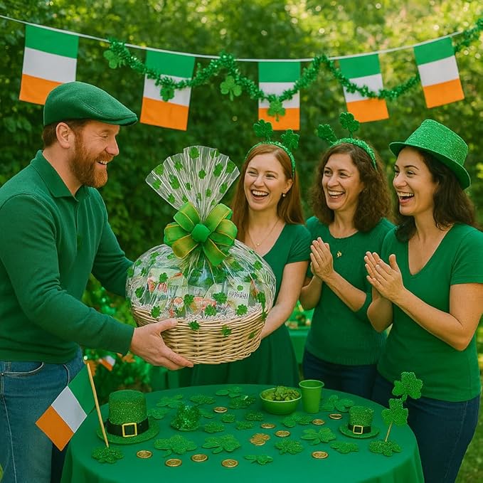 Handcrafted Gift Basket with Chocolates, Cookies, Snacks & Candy. Perfect for Birthdays, Sympathy, Holidays, Clients & Thank You Gifts (Executive: $199.99, St. Patricks Day)