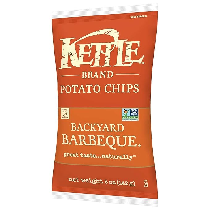 Kettle Brand Potato Chips, Backyard Barbeque Bags, 5 Ounce (Pack of 8)