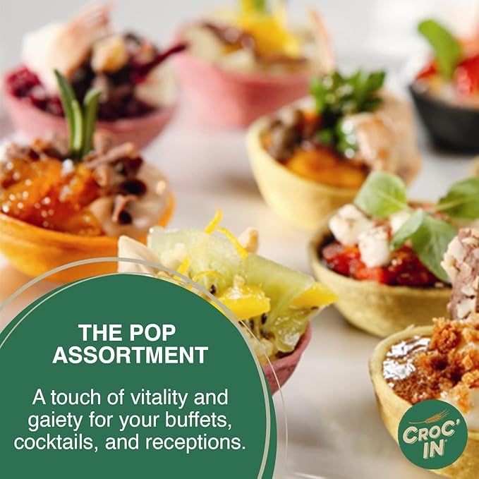 CROC'IN - Neutral Tartlets Shells - Edible Appetizer or Dessert Cups - Mini Pastry Cases - Artisanal Confection - 240 pieces