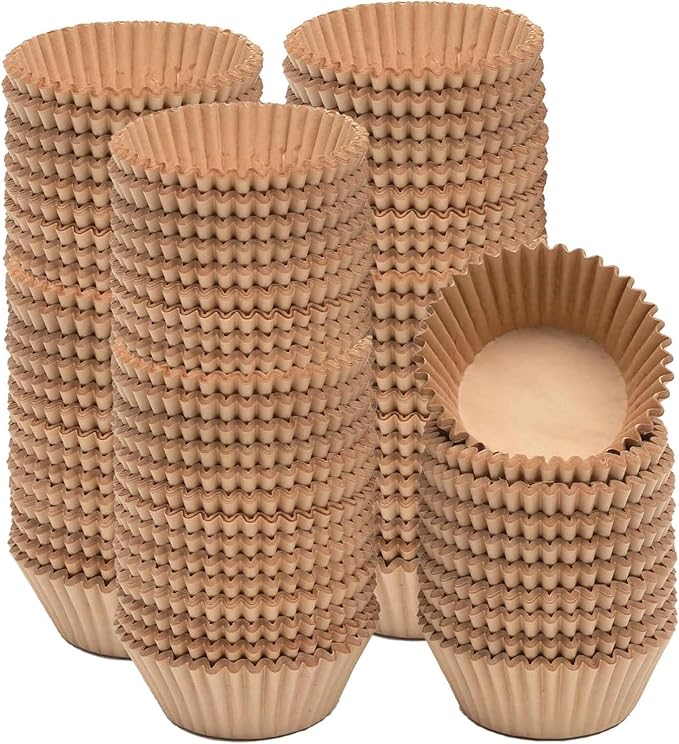 qiqee 1000pcs Natural Cupcake Liners Muffin Linner No Smell, Food Grade Baking Cups（Standard Size）