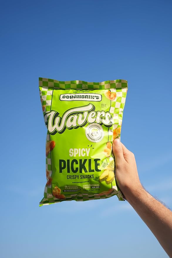 WAVERS by Doughbrik’s Snacks Variety Pack, Includes Late Night Pizza, Extra Cheesy, Hot Honey & Spicy Pickle Flavors, 4.5 oz Bags, Crispy Crunchy Snack Made in the USA (4-Pack Assortment)