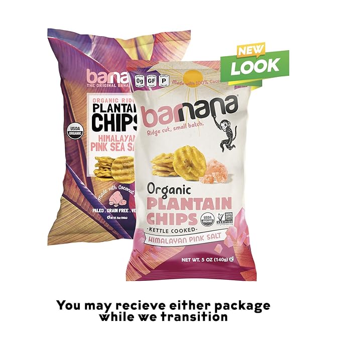Barnana Organic Plantain Chips with Himalayan Pink Salt, 5 Oz