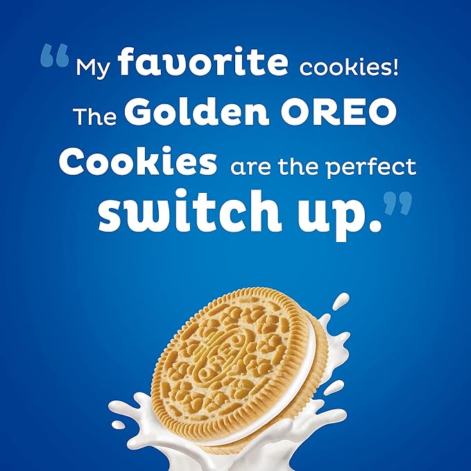OREO Golden Sandwich Cookies, Family Size, 12 - 19.1 oz Packs