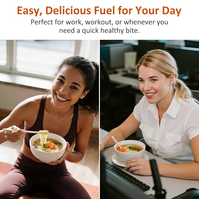 Healspot High Protein Instant Ramen, 6 Pack Non Fried Ramen Broth, 32g Plant Based Protein, Low Fat, Low Carb, Non GMO, Keto Friendly & Plant Based(Golden-Chicken)