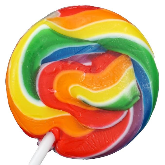 Rainbow Lollipops, 24 Pack, Swirl Lollipops, Individually Wrapped Lollipops, Carnival Lollipops Fruit Flavors, The Hampton Popcorn & Candy Company