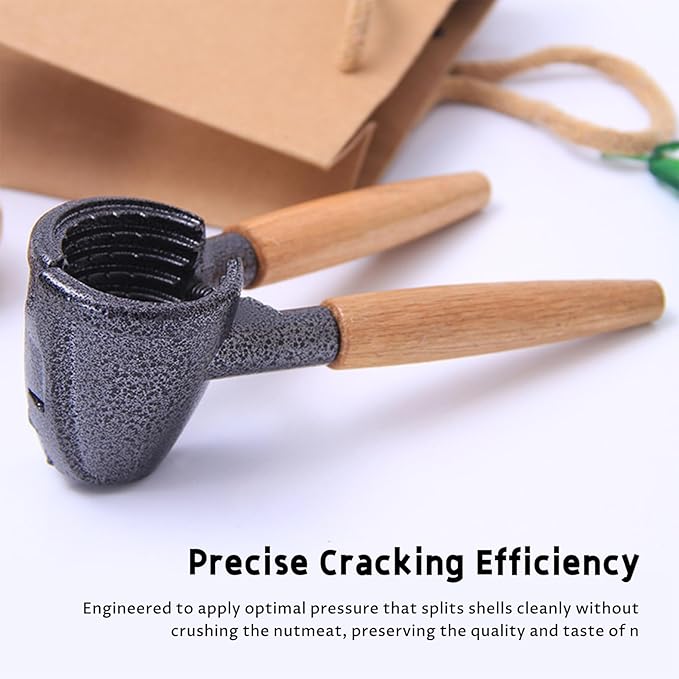 Nut Crackers, Nut Cracker Tool Heavy Duty Walnut Cracker with Wood Handle for Pecan Almonds Hazelnuts Kitchen Gadget