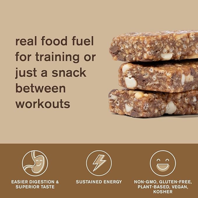 Skratch Labs Energy Bar | Peanut Butter + Chocolate (12 Pack) | Plant Based Healthy Snack | Low Sugar - 5g Protein | Non-GMO, Gluten Free, Soy Free, Vegan, Kosher