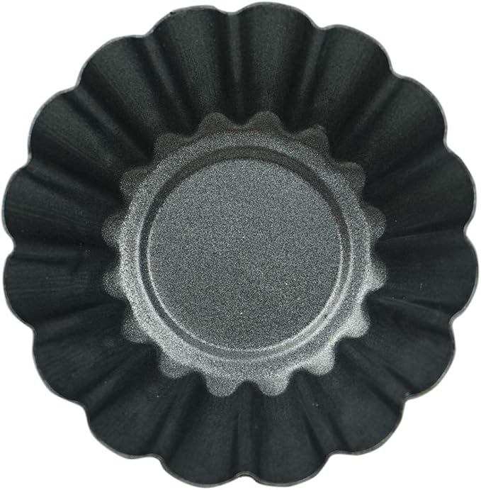 Proshopping 12 Pack Egg Tart Pan, Non-stick Carbon Steel Tartlet Tins, Mini Pie Mould, Muffin Cupcake Pudding Baking Cup Maker - for Pies, Chinese Egg Tart, Cakes (Big Size 3"x 0.9")