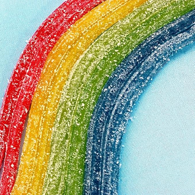 Sour Punch Straws, Rainbow Fruit Flavors, Chewy Sweet & Sour Candy, 2oz Tray (24 Pack)