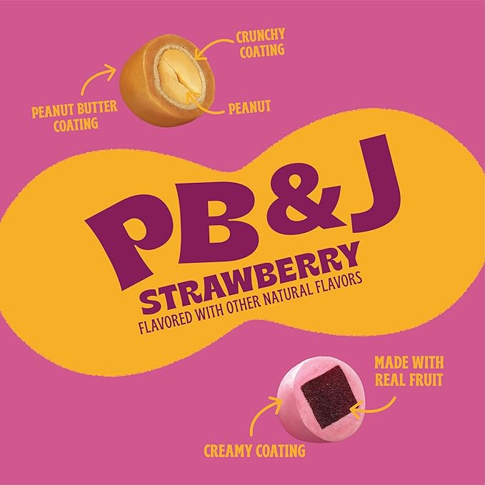 Orchard Valley Harvest Peanut Butter Covered Peanuts & Strawberry Flavored Creamy Coated Fruit Snack Bites, 1oz Bags (Pack of 15), Made with Real Fruit, Perfect On-The-Go Snack