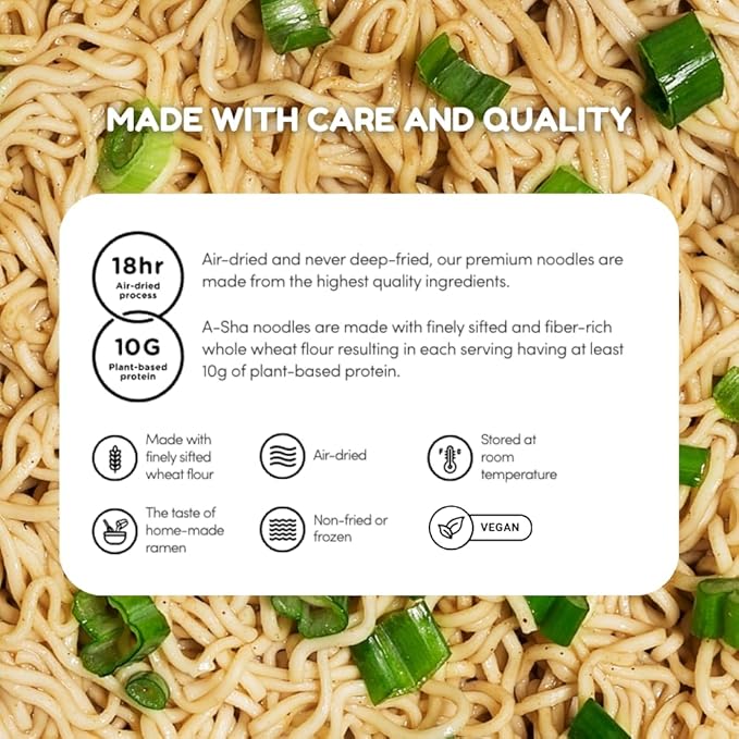 A-Sha Tainan Variety Pack (2 Flavors, 20 Count), Vegan, Air-Dried, 11g of Plant-Based Protein, Thin Sized Noodles