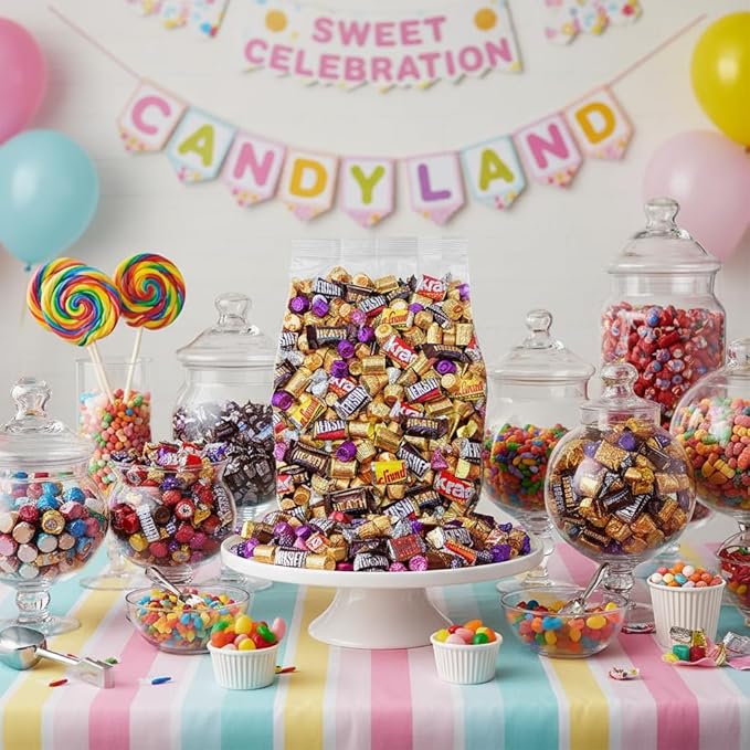 Assorted Chocolate Candy Variety Pack - 5lb Bulk Chocolate Candy Individually Wrapped for Party Favors, Sharing, and Snacking - Miniature Chocolate Assortment - 5 Pound Bag of Bulk Candy