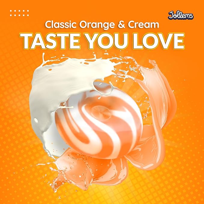 Jollems O’ Creamers Orange & Cream Flavored Hard Candy | Individually Wrapped | 2 Pound Bulk Bag