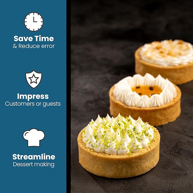 Cambie Sweet Round Mini Tart Shells, 3.15" Diameter, French Style Tart Shells with White Chocolate Coating (Pack of 24)