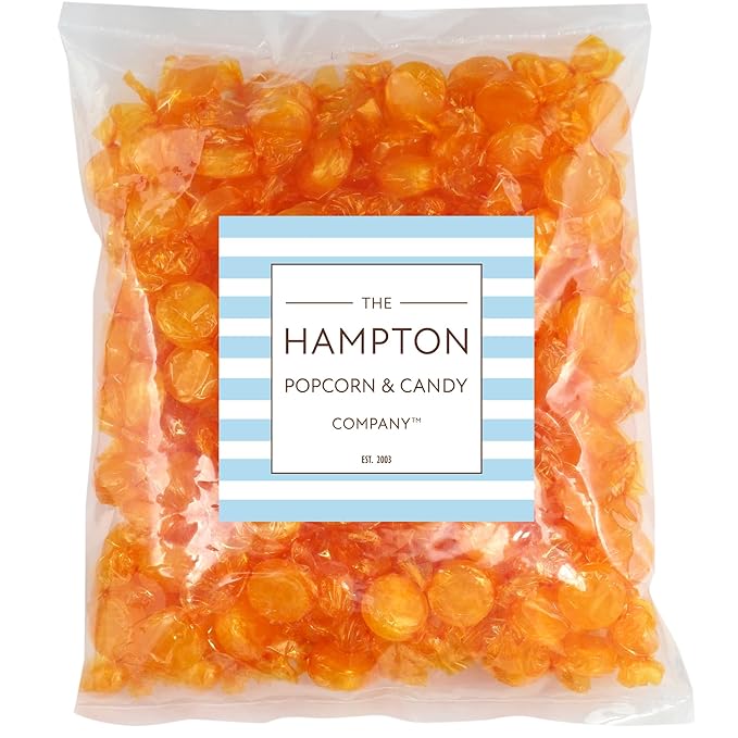Butterscotch Hard Candy - 2lb Bulk Bag (Approx. 150 pcs) - Individually Wrapped Butterscotch Candy Discs - The Hampton Popcorn & Candy Company