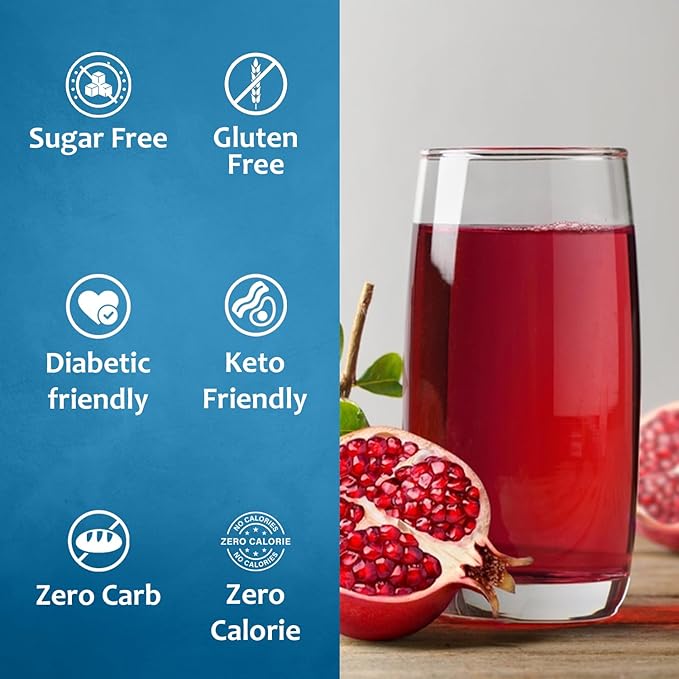 Syruvia Sugar-Free Pomegranate Syrup, Flavored Syrup for Drinks, Cocktails, Lemonades, Iced Teas, and Desserts – 25.4 fl oz
