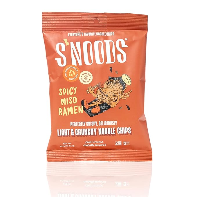S’NOODS Slurps Up Chips Variety Pack - Light & Crunchy Noodle Chips - Plant-Based Protein - Vegan Snacks - Gluten-Free - Perfectly Crispy & Delicious - For Adventurous Snackers - 0.74 oz (12 Pack)
