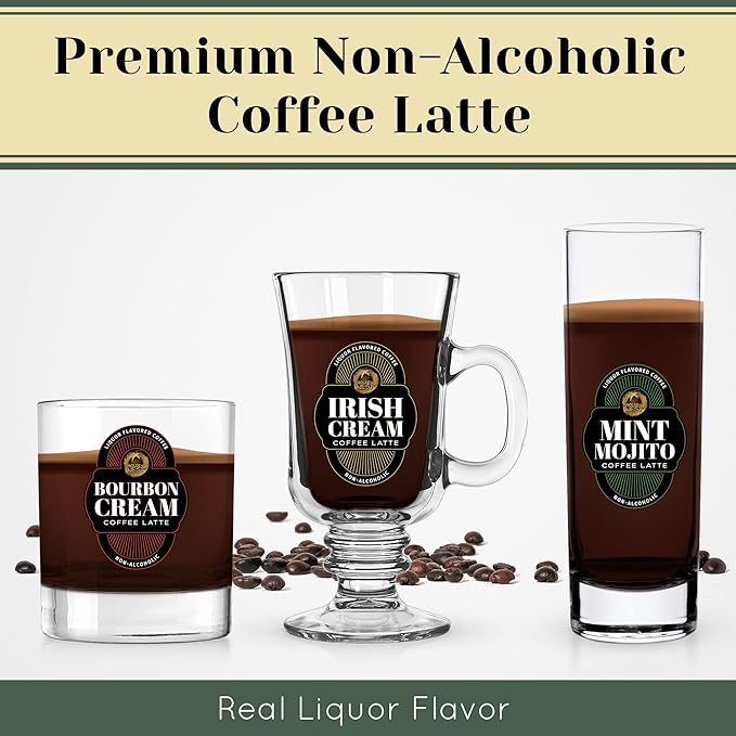 Golden Nest Liquor-Flavored Coffee Latte | Ready to Drink Liquor-Inspired Non-Alcoholic Creamy Beverage | All Natural No Preservatives | 8 Fl Oz Can (Variety Pack, 8 Fl Oz (Pack of 12))