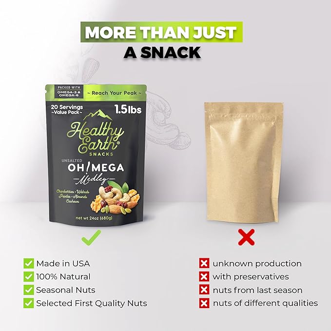 Mixed Nuts Unsalted | Trail Mix | Trail Mix without Peanuts | Gourmet Snacks, Protein Snacks, Gluten Free, No Preservatives, High Fiber (Omega-3 and Omega-6)