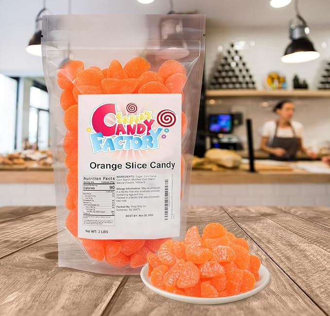 Orange Slices Gummy Candy, in Resealable Bag No Preservatives (3 Lbs)