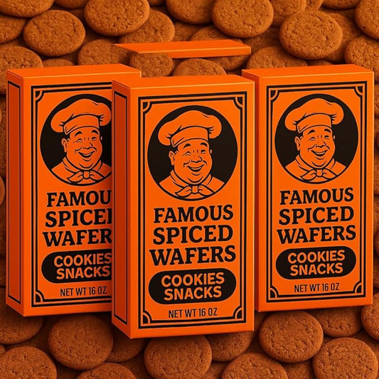 Famous Spiced Wafers, Halloween and Christmas Cookies, 16 Oz Boxes, 3 Pack with Treat Bag (3 Pack)