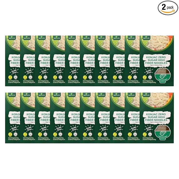 Ketoslim Mo High Fiber Konjac Noodles 2 Pack – Keto, Vegan, Paleo, Low Carb, Sugar-Free & Gluten-Free (20)