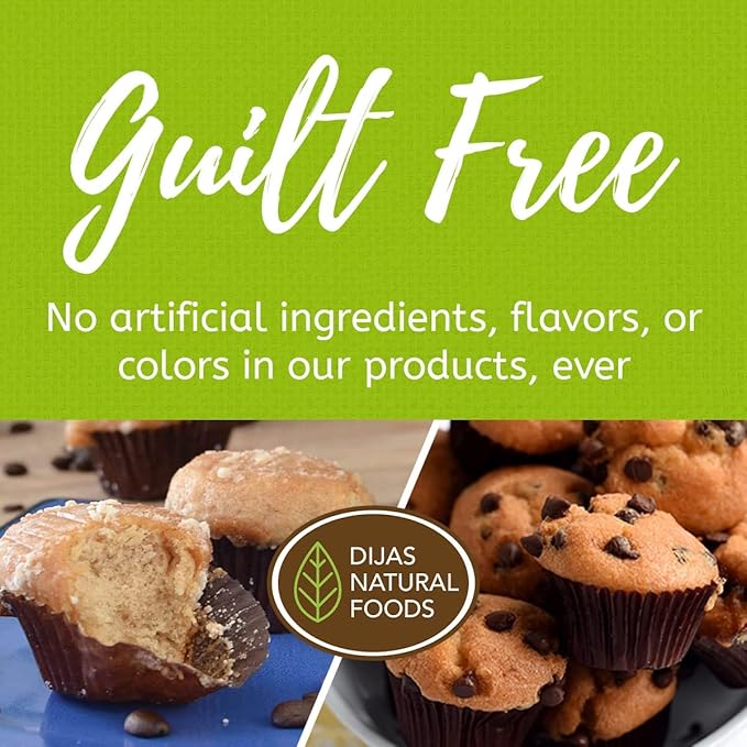 DIJAS Natural Foods Plant-Based 36-Vegan Mini Muffins ONLY $0.97-oz! Natural and Preservative Free Ingredients, Delicious Snack and Breakfast (36 Muffins) (Chocolate Chip)