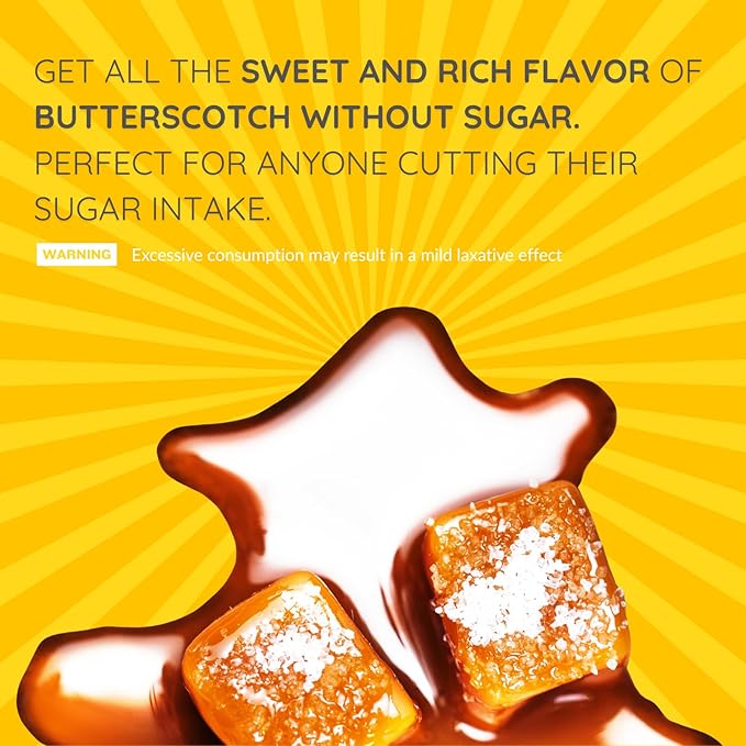 Sugar Free Butterscotch Hard Candy - 2 Lbs of Individually Wrapped Sugar Free Hard Candies - Low-calorie Smooth and Creamy Butterscotch Buttons - Packaged Fresh in NY