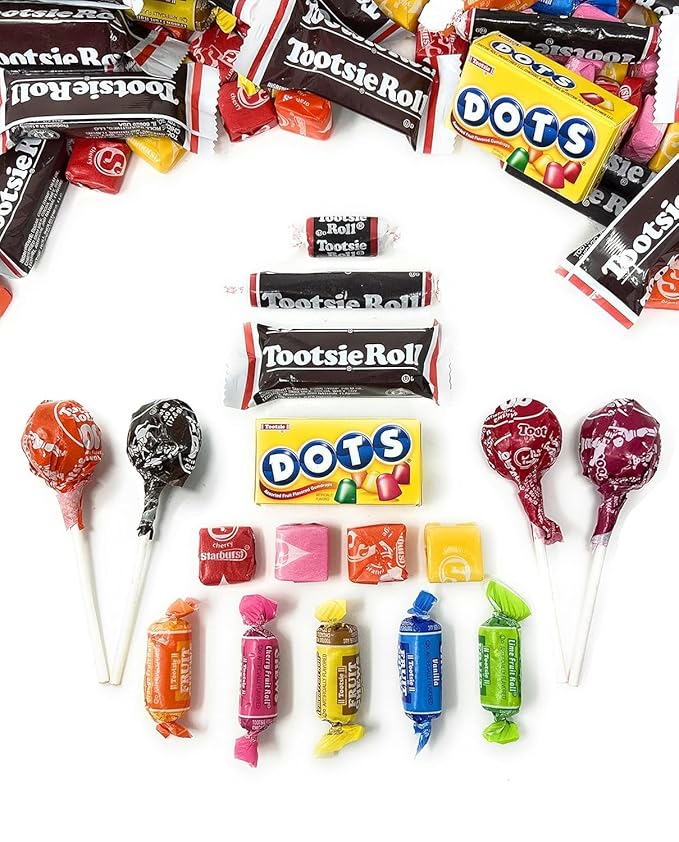 Bulk American Candy Party Mix 3 LB Assortment of Tootsie Rolls Starburst Dots and Tootsie Pops Individually Wrapped Fruity Treats Perfect for Sharing (48 Oz)