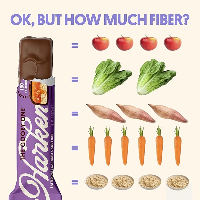 Harken Sweets The Gooey One, Oat Milk Chocolate Candy Bars with Date Caramel, Sweetened with Dates and No Sugar Added, High Fiber, Nut-Free, Gluten-Free, Plant-Based, 12 Bars