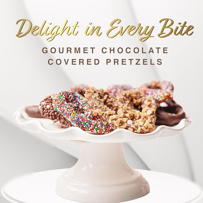 CRAVINGS BY ZOE Mothers Day Chocolate Covered Pretzels Gift Bag 8 oz | Gourmet Kosher Milk & Dark Belgian Chocolate Candy Food Gift Box Basket | Birthday, Get Well, Thank You, Men Women Mom Dad Her